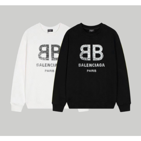 Balenciaga's new double B distressed letter print crewneck sweatshirt